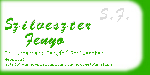 szilveszter fenyo business card